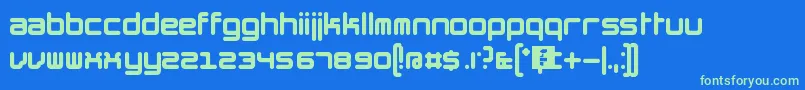 TheHummelFont-fontti – vihreät fontit sinisellä taustalla