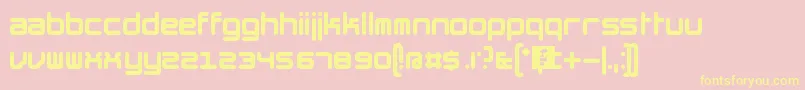 TheHummelFont-Schriftart – Gelbe Schriften auf rosa Hintergrund