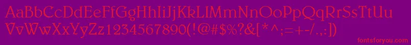 BarristerLightSsiLight Font – Red Fonts on Purple Background