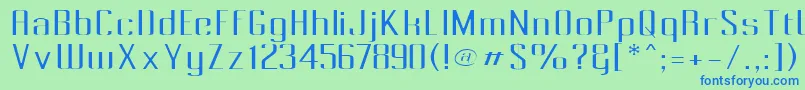 フォントPecotLight – 青い文字は緑の背景です。