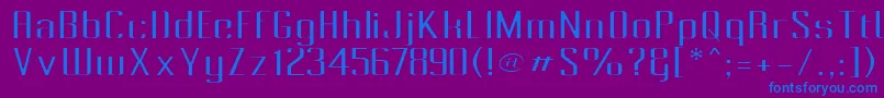 フォントPecotLight – 紫色の背景に青い文字