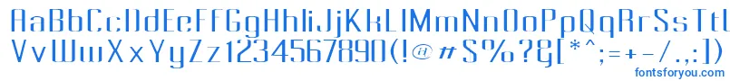 フォントPecotLight – 白い背景に青い文字