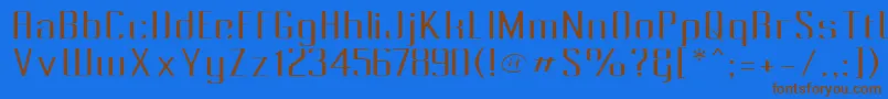 フォントPecotLight – 茶色の文字が青い背景にあります。