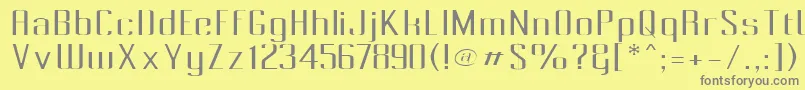 フォントPecotLight – 黄色の背景に灰色の文字