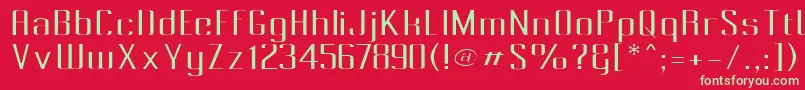 フォントPecotLight – 赤い背景に緑の文字