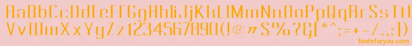 Fonte PecotLight – fontes laranjas em um fundo rosa