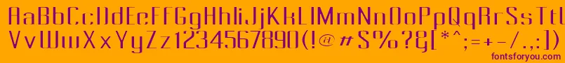 PecotLight Font – Purple Fonts on Orange Background