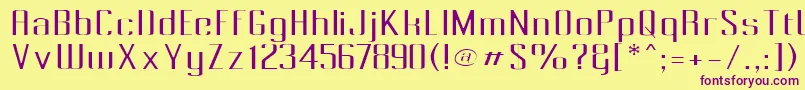 PecotLight-Schriftart – Violette Schriften auf gelbem Hintergrund