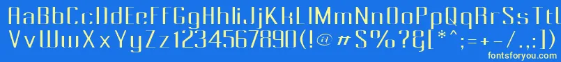 PecotLight-Schriftart – Gelbe Schriften auf blauem Hintergrund