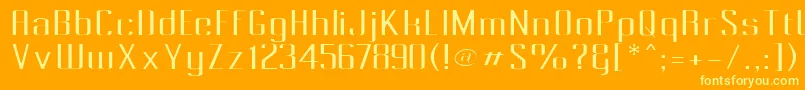 フォントPecotLight – オレンジの背景に黄色の文字