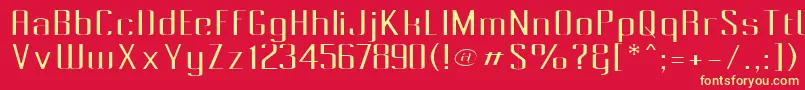 PecotLight Font – Yellow Fonts on Red Background