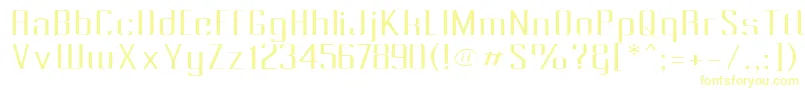フォントPecotLight – 白い背景に黄色の文字