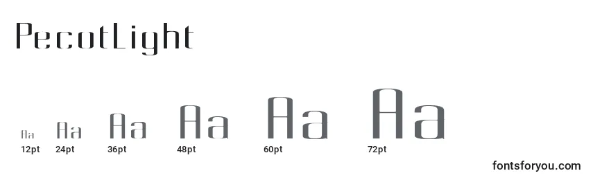 PecotLight font sizes