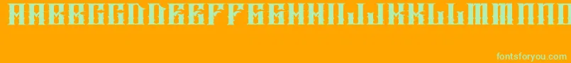 JakejarkorIngobernable-Schriftart – Grüne Schriften auf orangefarbenem Hintergrund