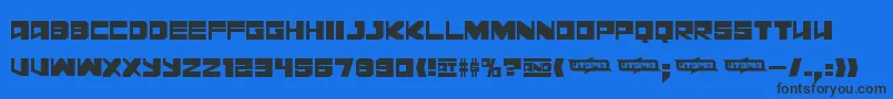 Fonte Leningraddisco – fontes pretas em um fundo azul