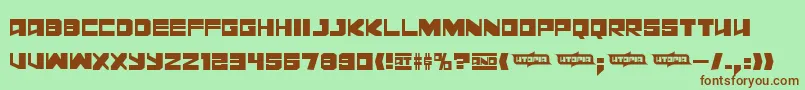 Шрифт Leningraddisco – коричневые шрифты на зелёном фоне