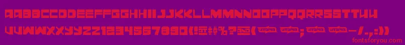 フォントLeningraddisco – 紫の背景に赤い文字