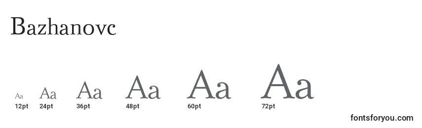 Größen der Schriftart Bazhanovc