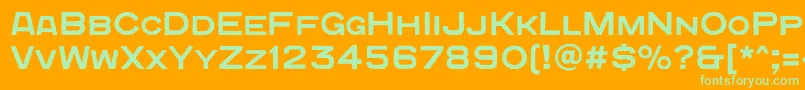 Quadratgroteskc Font – Green Fonts on Orange Background