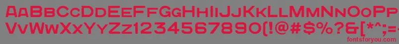 フォントQuadratgroteskc – 赤い文字の灰色の背景