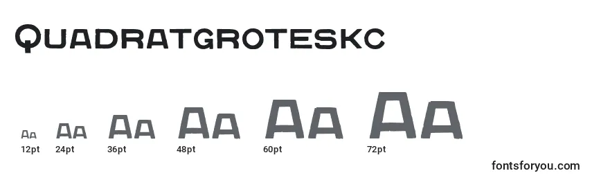 Quadratgroteskc-fontin koot