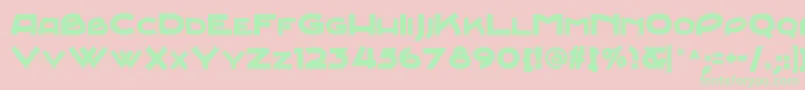 Saiba mais sobre a fonte Junebugstompnf Fonte Junebugstompnf – fontes verdes em um fundo rosa