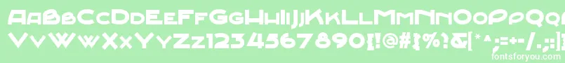 フォントJunebugstompnf – 緑の背景に白い文字