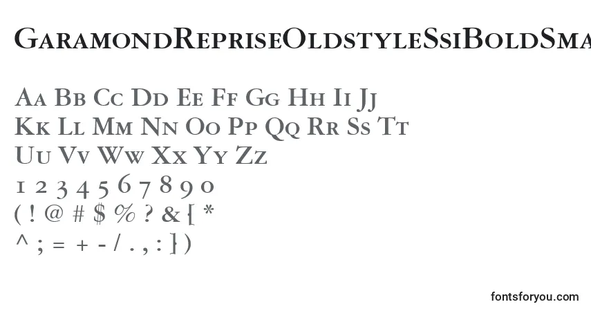 Czcionka GaramondRepriseOldstyleSsiBoldSmallCaps – alfabet, cyfry, specjalne znaki