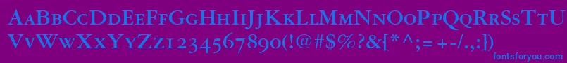 GaramondRepriseOldstyleSsiBoldSmallCaps Font – Blue Fonts on Purple Background