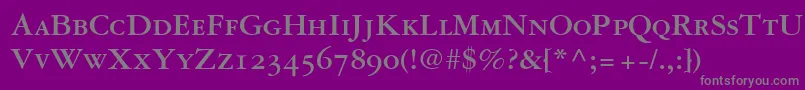 GaramondRepriseOldstyleSsiBoldSmallCaps Font – Gray Fonts on Purple Background