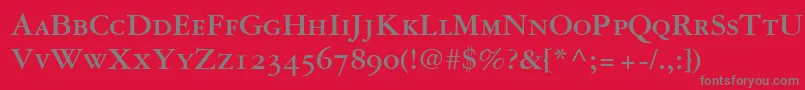Подробнее о шрифте GaramondRepriseOldstyleSsiBoldSmallCaps Шрифт GaramondRepriseOldstyleSsiBoldSmallCaps – серые шрифты на красном фоне