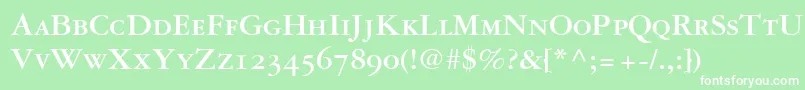 GaramondRepriseOldstyleSsiBoldSmallCaps Font – White Fonts on Green Background
