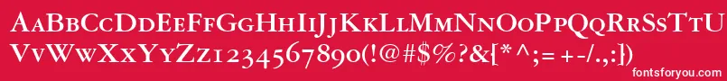 GaramondRepriseOldstyleSsiBoldSmallCaps Font – White Fonts on Red Background