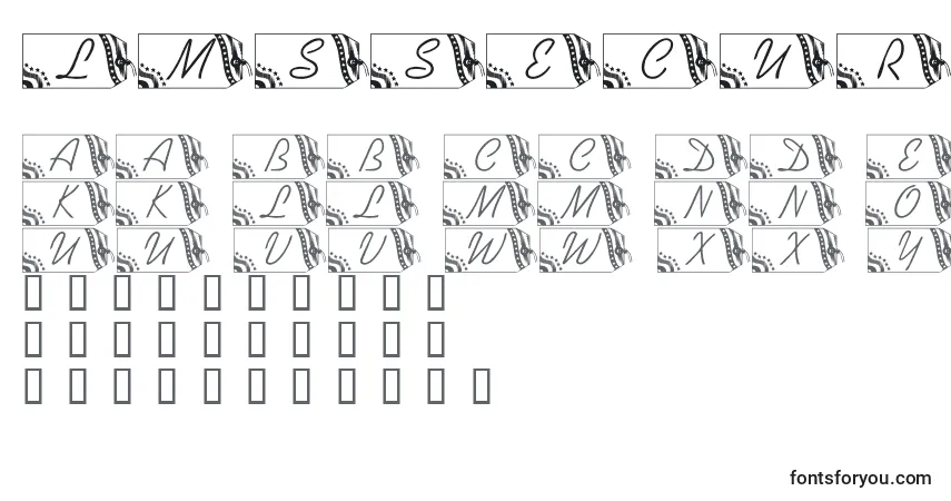 Schriftart LmsSecuredNation – Alphabet, Zahlen, spezielle Symbole