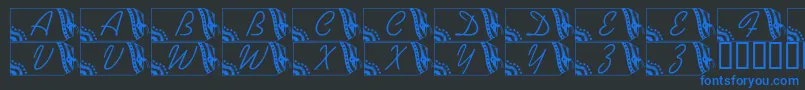 LmsSecuredNation Font – Blue Fonts on Black Background