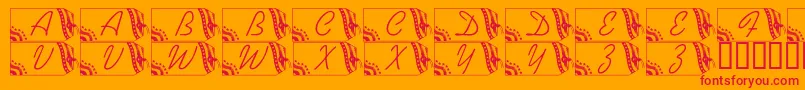 フォントLmsSecuredNation – オレンジの背景に赤い文字