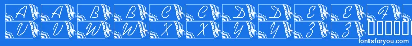 フォントLmsSecuredNation – 青い背景に白い文字