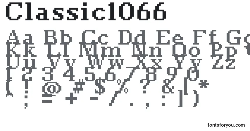 Fuente Classic1066 - alfabeto, números, caracteres especiales