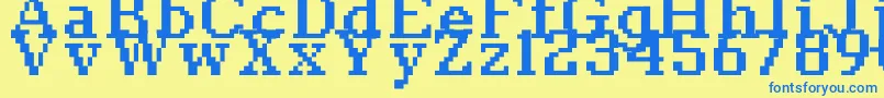 Шрифт Classic1066 – синие шрифты на жёлтом фоне