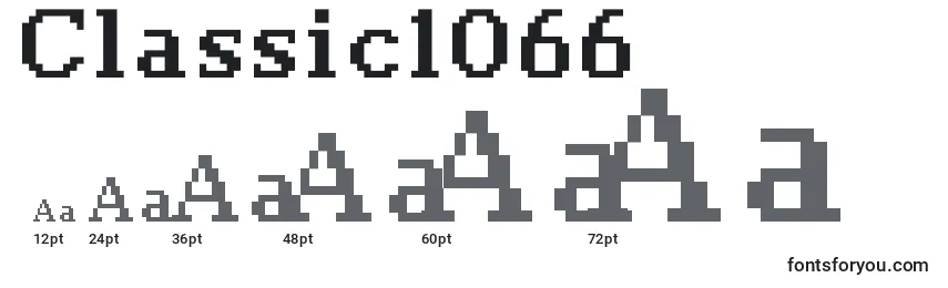 Größen der Schriftart Classic1066