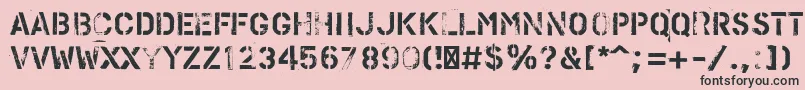 PfstampsproMetal-Schriftart – Schwarze Schriften auf rosa Hintergrund