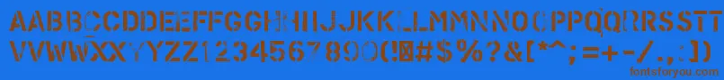 PfstampsproMetal Font – Brown Fonts on Blue Background