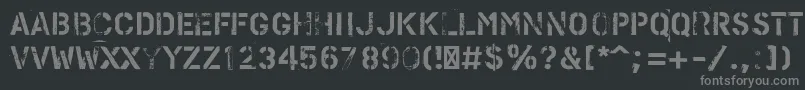フォントPfstampsproMetal – 黒い背景に灰色の文字