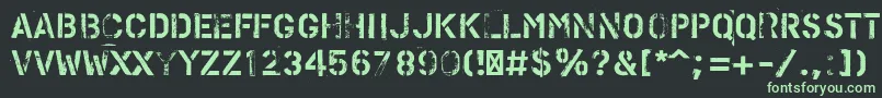 PfstampsproMetal Font – Green Fonts on Black Background