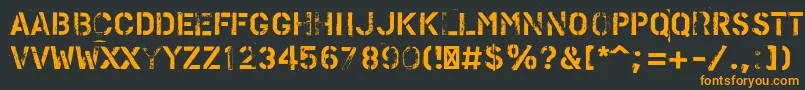 PfstampsproMetal Font – Orange Fonts on Black Background