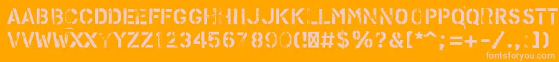 PfstampsproMetal Font – Pink Fonts on Orange Background