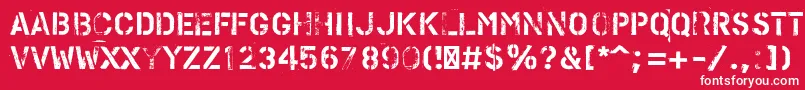 PfstampsproMetal Font – White Fonts on Red Background