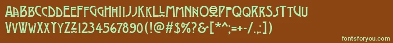 Więcej informacji o czcionce ModernistThree Czcionka ModernistThree – zielone czcionki na brązowym tle