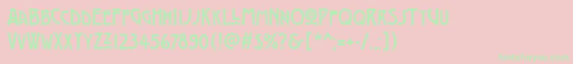 ModernistThree Font – Green Fonts on Pink Background