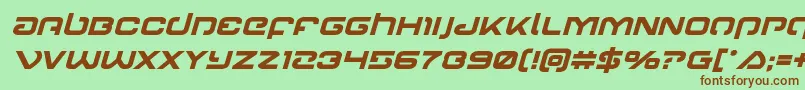 Gunrunnerboldital Font – Brown Fonts on Green Background